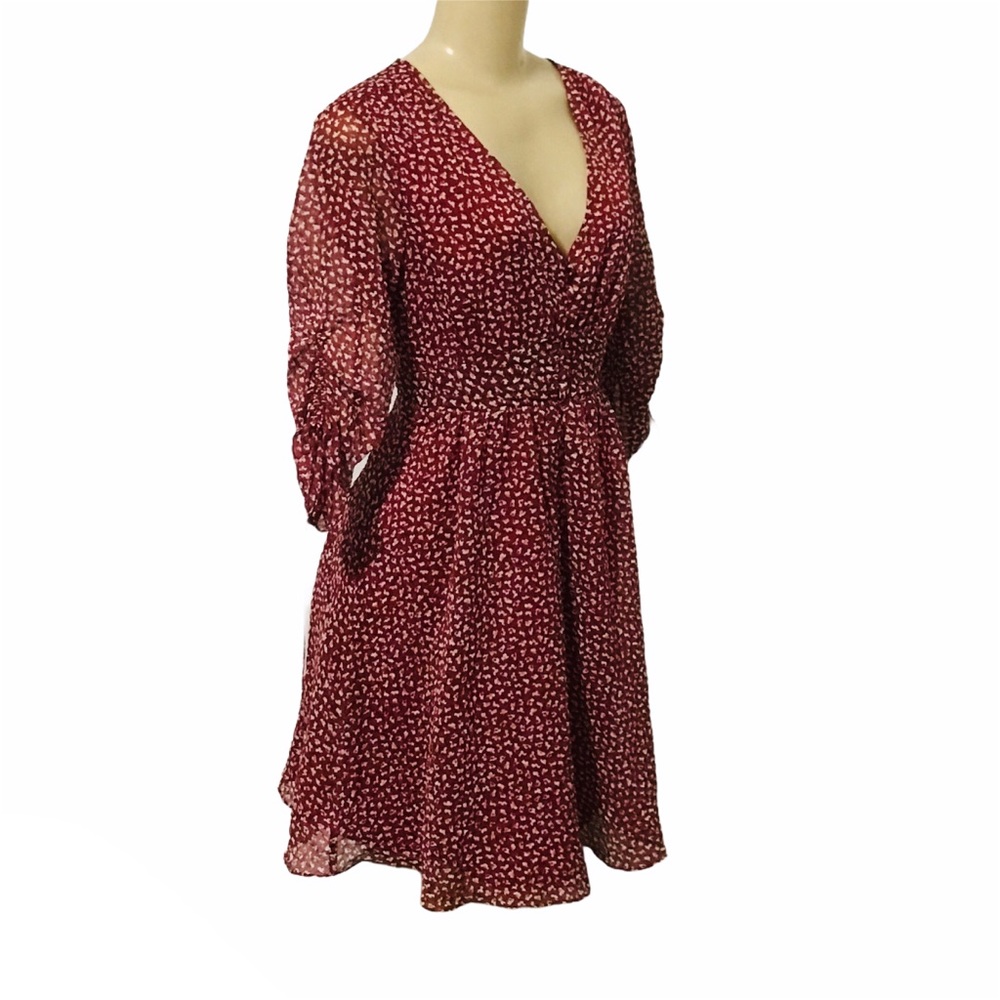Madewell floral drawstring short sleeve dress 00 S